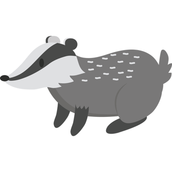 A cartoon badger icon isolated png