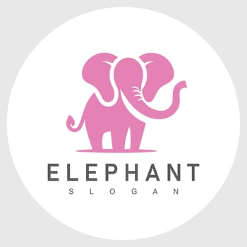 Cute elephant logo design vector