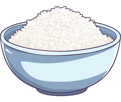 Healthy steamed basmati rice in bowl icon isolated png