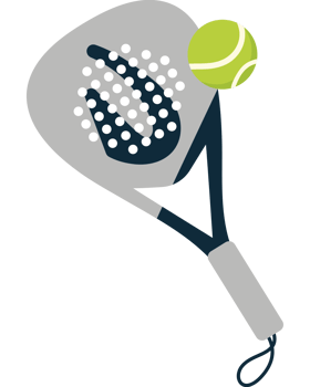 padel tennis racket and ball isolated png