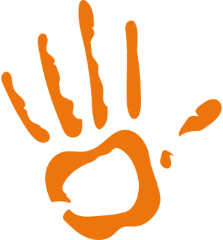handprint paint color orange illustration isolated png