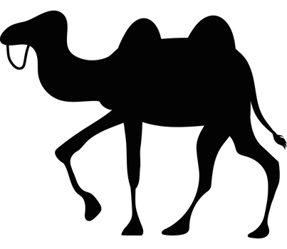 A camel is silhouetted icon png