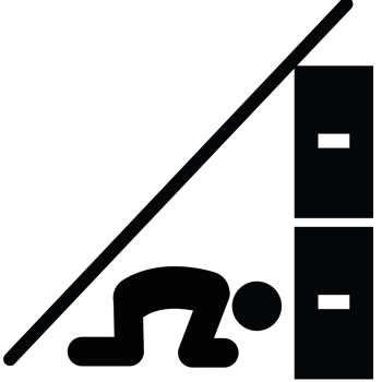 Earthquake life triangle in office icon png