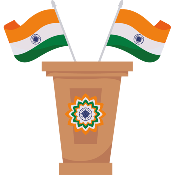 india general election podium and flag illustration png
