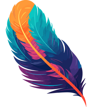 colored feather decoration icon isolated png