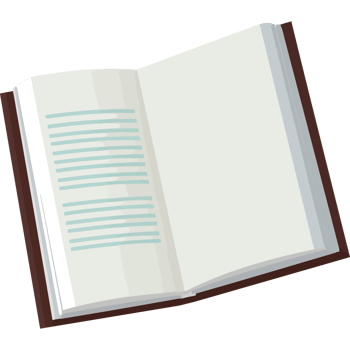 An open book with a blank page icon png