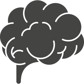 A black and white illustration of a brain png