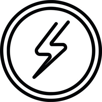 A black and white lightning bolt logo png