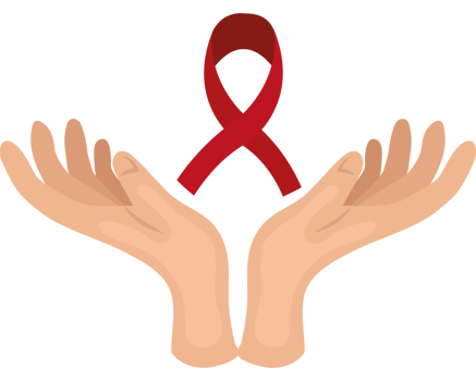 Two hands with a red ribbon in them png