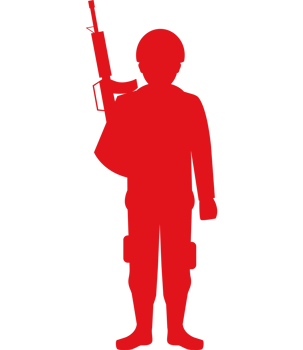 A silhouette of a soldier holding a rifle png