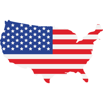 United states map with the flag icon isolated png