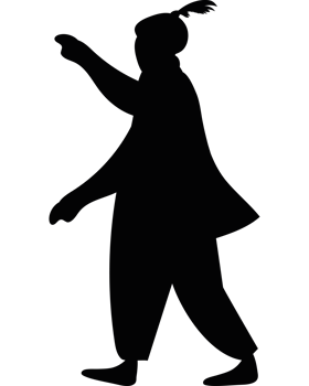 Silhouette of a man in a hat and coat png