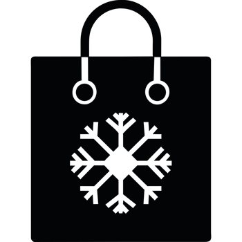 shopping bag with snowflake icon isolated png