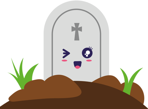 A cartoon grave with a cross on it png