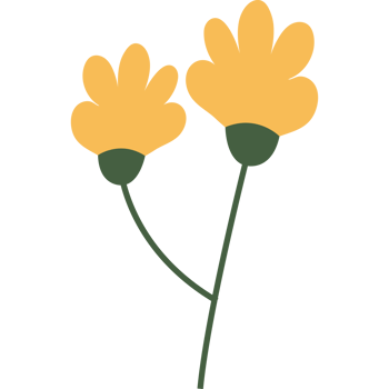 Two yellow flowers icon isolated png