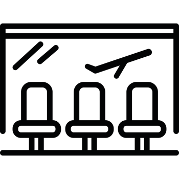 Airport waiting room icon isolated png