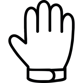 A black glove with a white outline png