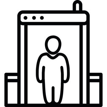 A person standing in front of a computer png