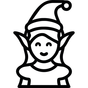 christmas elf woman icon isolated png