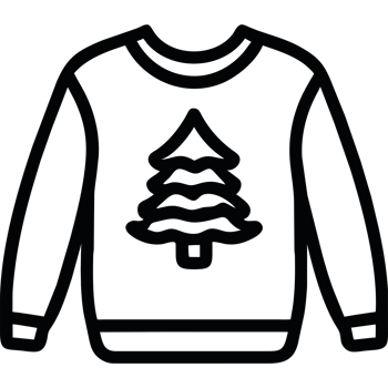 Christmas sweater with tree icon png