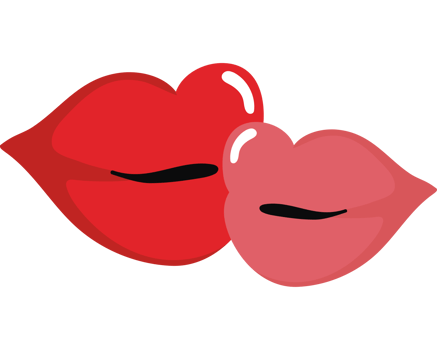 Kissing lips icon illustration png