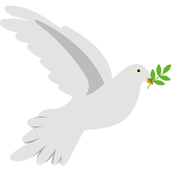 A white dove with an olive branch in its beak png