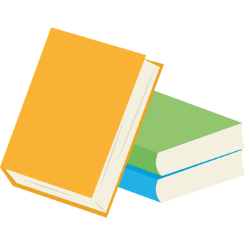 Two books on a black background png