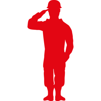 A silhouette of a man saluting png