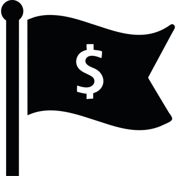 A black flag with a dollar sign on it png