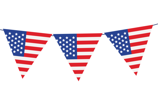 presidents day us flag buntings illustration png