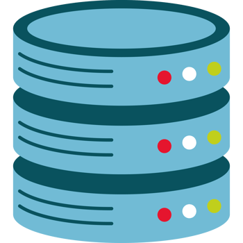 A stack of servers with red and green dots png