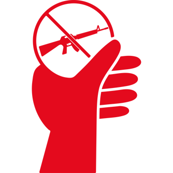 red hand day illustration of red hand with ban guns sign png