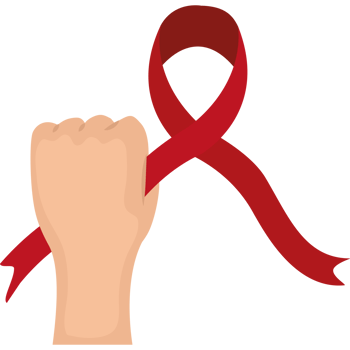 A hand holding a red ribbon png