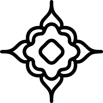 a black and white flower icon on a transparent background png