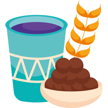 A cup of coffee and a bowl of cereal png