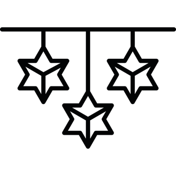 christmas stars garlabnds icon isolated png