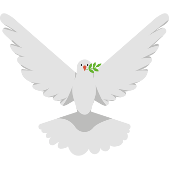 A white dove with a green leaf in its beak png