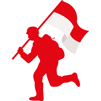 A man holding Indonesia flag png