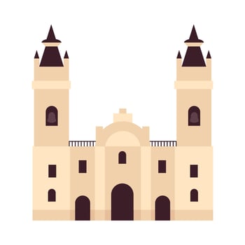 A church with two towers on a white background vector