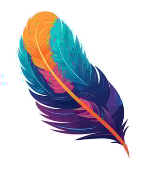 colored feather decoration icon isolated vector