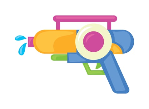 A colorful water gun with a blue and pink handle vector