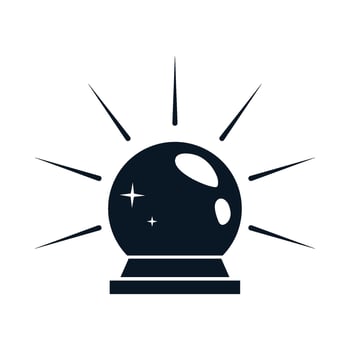A black and white image of a crystal ball vector