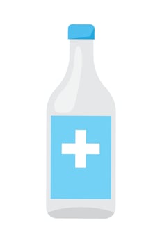 A bottle of medicine with a cross on it vector