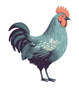 A rooster standing on a white background vector