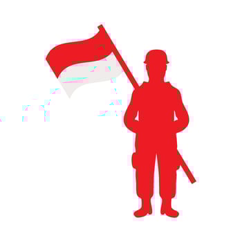 Indonesian flag soldier holding flag illustration vector