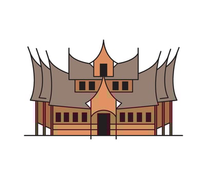 pagaruyung palace illustration isolated vector