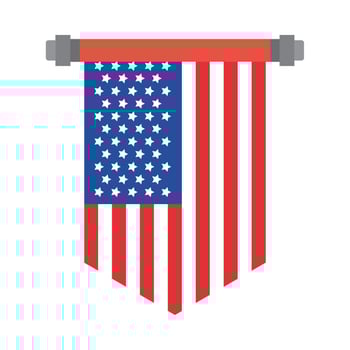 The american flag is hanging on a pole vector