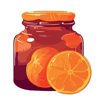Orange juice in glass jar illustration vector