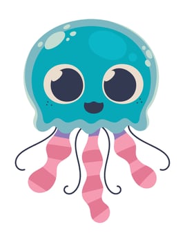 Cute jellyfish illustration vector
