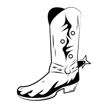 Cowboy boots coloring pages vector